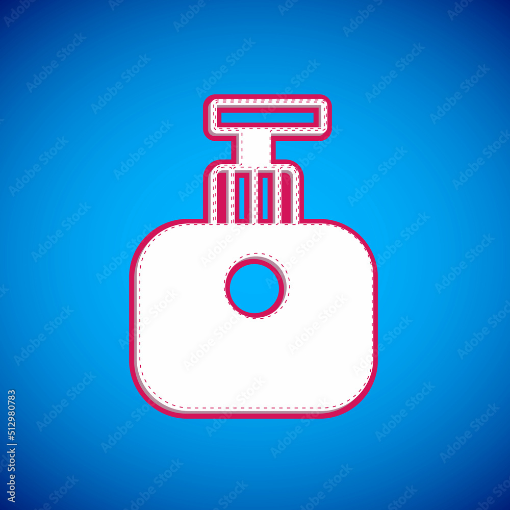 White Tube of hand cream icon isolated on blue background. Vector White Tube of hand cream icon isolated on blue background. Vector