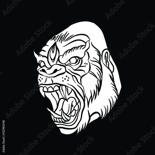gorilla vector illustration king of monkey