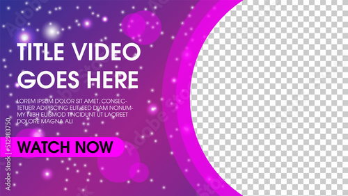 Purple social media web banner and youtube thumbnail template