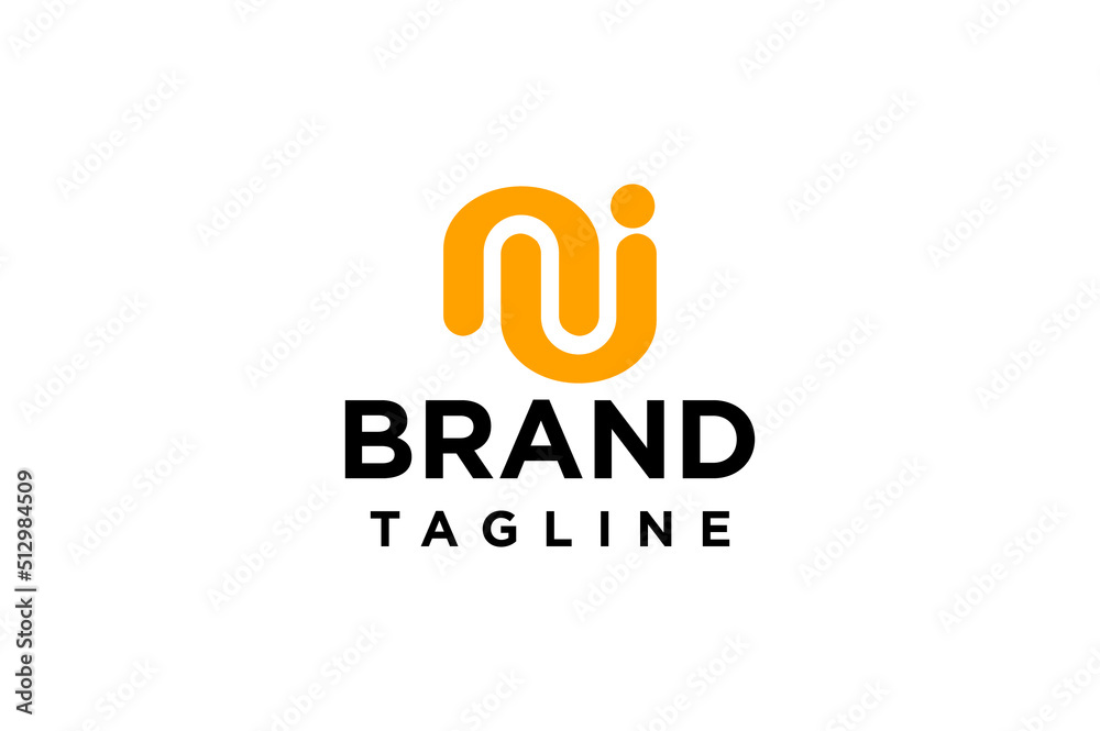 NJI lettering logo is simple, easy to understand and authoritative. letters nji simple geometric logo vector