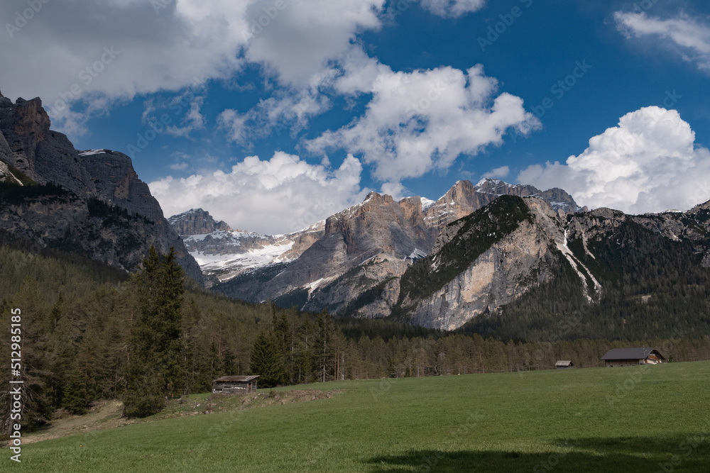 alpine landascape in val badia,alto adige,italy