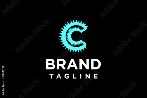  c letter clock part vector, Tools, Cog, Gear Sign .. Trendy Flat style for graphic design, logo, Web site, social media, UI, mobile app . Letter C Clock parts  logo.