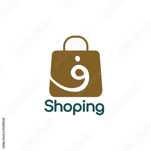 Elegant Letter F Arabic Font Logo. Initial FA and shoping bag logo design for mart, market, store and shop brand identity