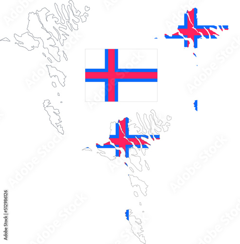 Set of territories of the country with the flag of FaroeIslands