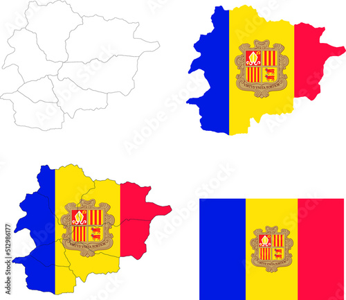Set of territories of the country with the flag of Andorra