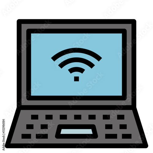 Free wifi outline filled color icon
