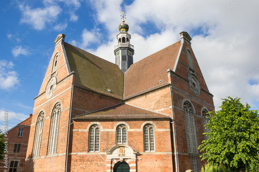 Facade and tower of the historic new church in Emden, Germany