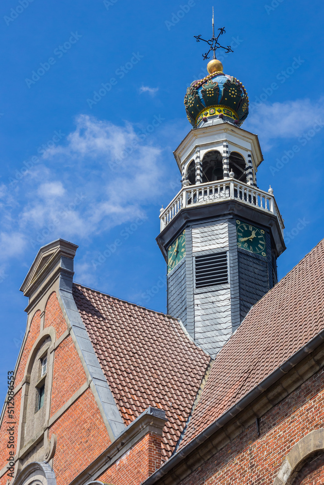 Fototapeta premium Crown on top of the historic new church of Emden, Germany