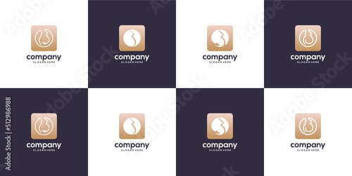Set of pregnancy logo design vector template 