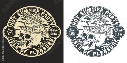 Hot party vintage monochrome logotype