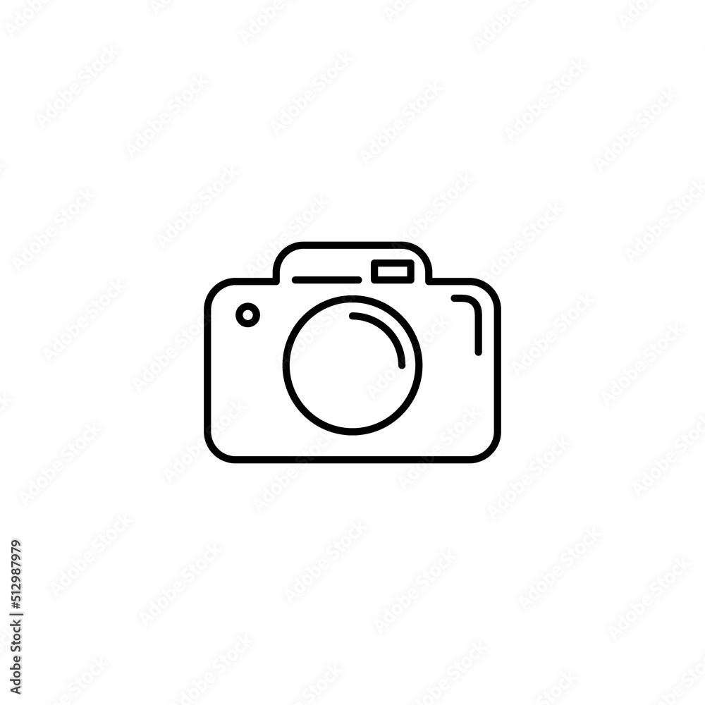Photo line vector icon for website or app and logo on white background. Sing pictogram for menu in liner thin design. Pixel prefect Photo line vector icon for website or app and logo on white background. Sing pictogram for menu in liner thin design. Pixel prefect