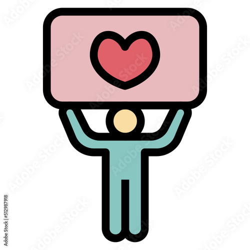 Loyalty outline filled color icon