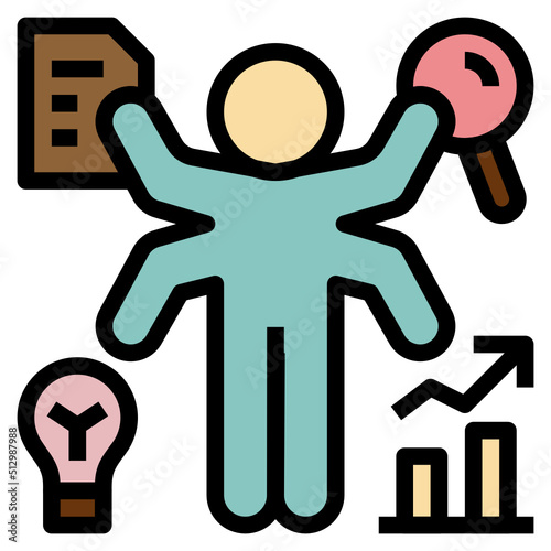 Skills outline filled color icon