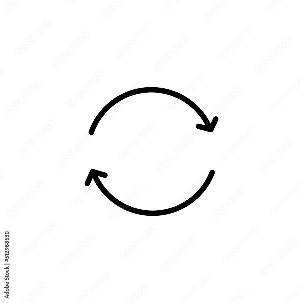 Circular round arrows line icon for website Circular round arrows line icon for website