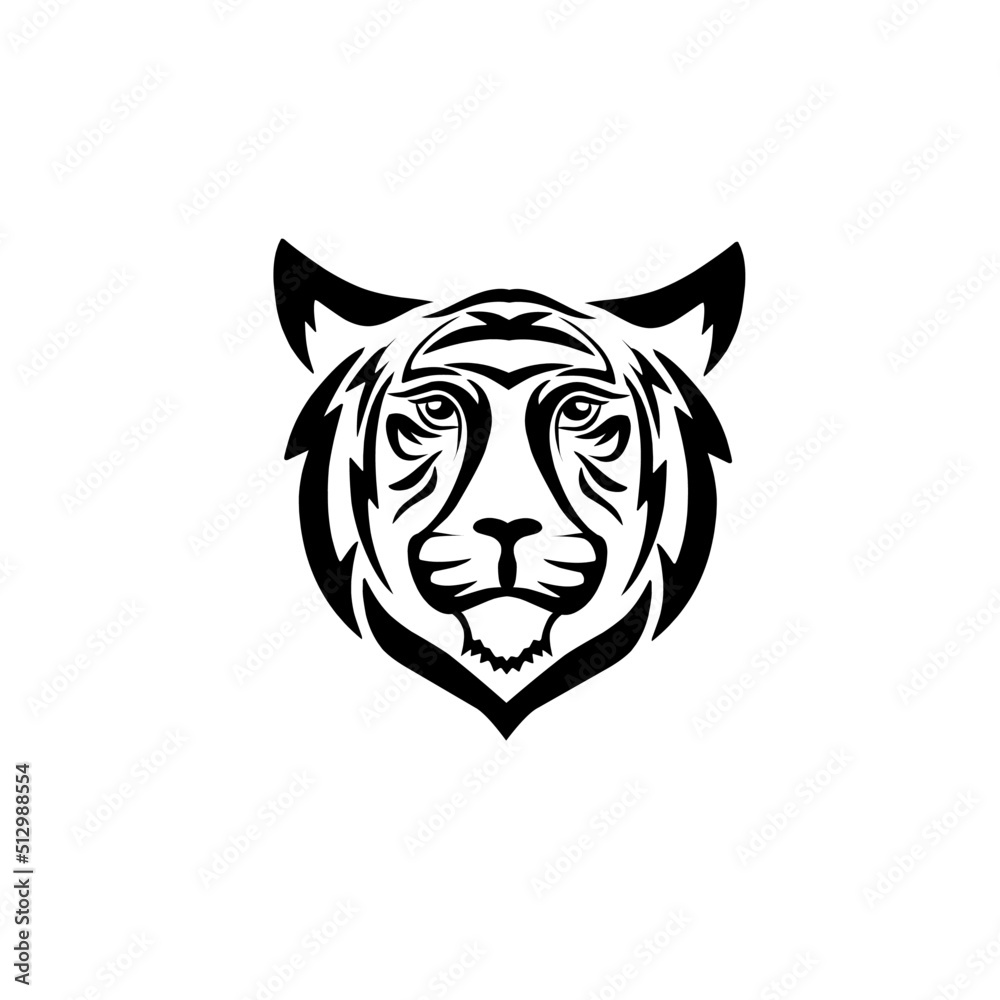 Illustration vector graphics of design art face tiger tribal