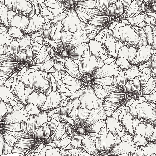 Fototapeta Naklejka Na Ścianę i Meble -  beautiful vintage flowers pattern background

