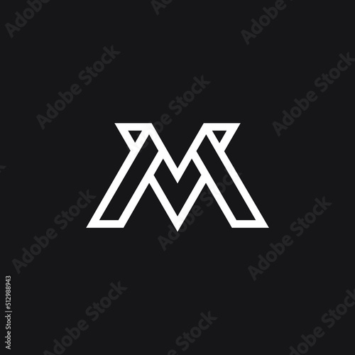 Mv logo letter monogram slash with modern logo design