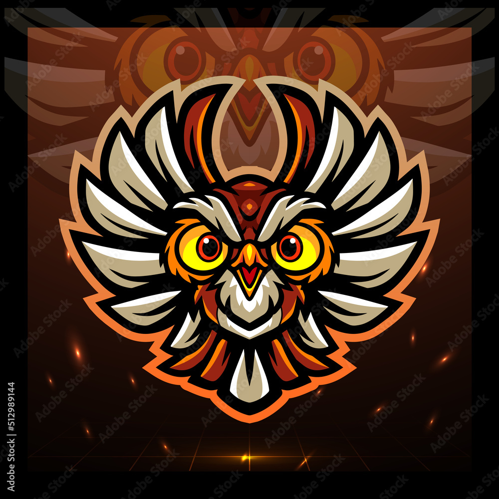 Owl bird mascot. esport logo design
