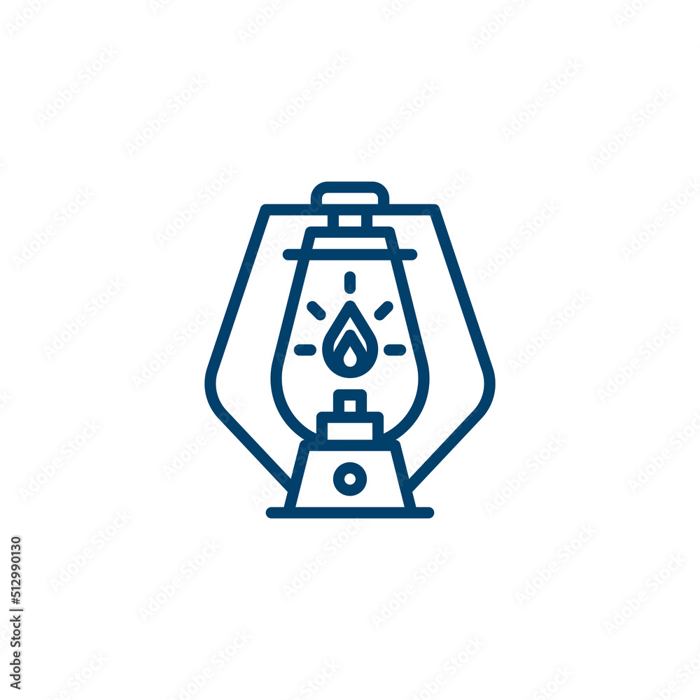 Camping lantern line icon. linear style sign for mobile concept and web design. Outline vector icon. Symbol, logo illustration. Vector graphic