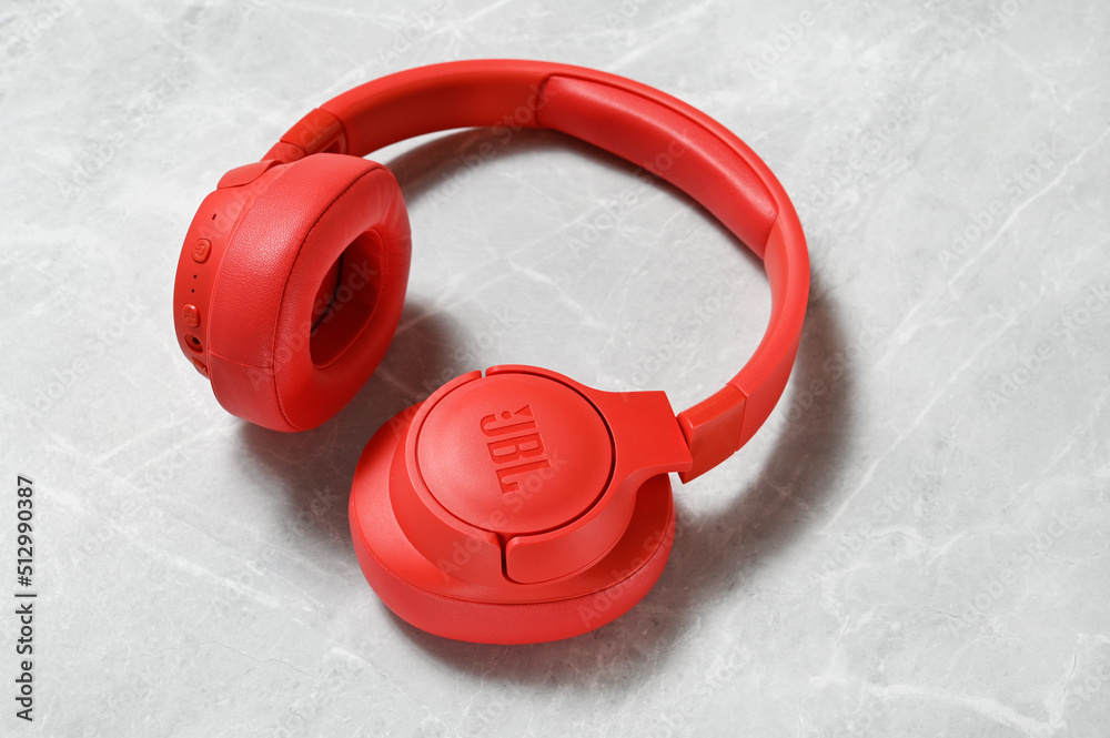 Wireless Headphones JBL Tune 750 BTNC Red in Russia, Moscow, June 24, 2022  Stock Photo | Adobe Stock