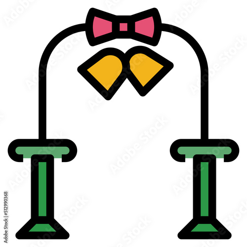 Wedding Arch flower filled color icon