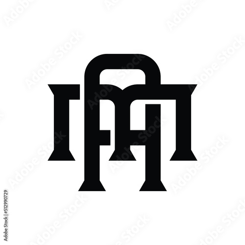 Obraz na plátně Monogram Initial letter M and A, M A, AM , overlapping interlock monogram logo
