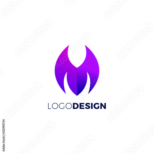 M Logo With Purple Color Combination