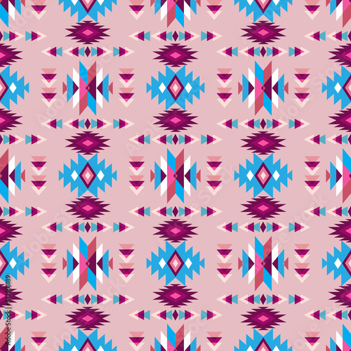 Colorful tribal boho mexican geometrical print. Abstract seamless aztec, mayan, navajo, latino pattern Ethnic hipster background indian, american, asian texture. Vector illustration