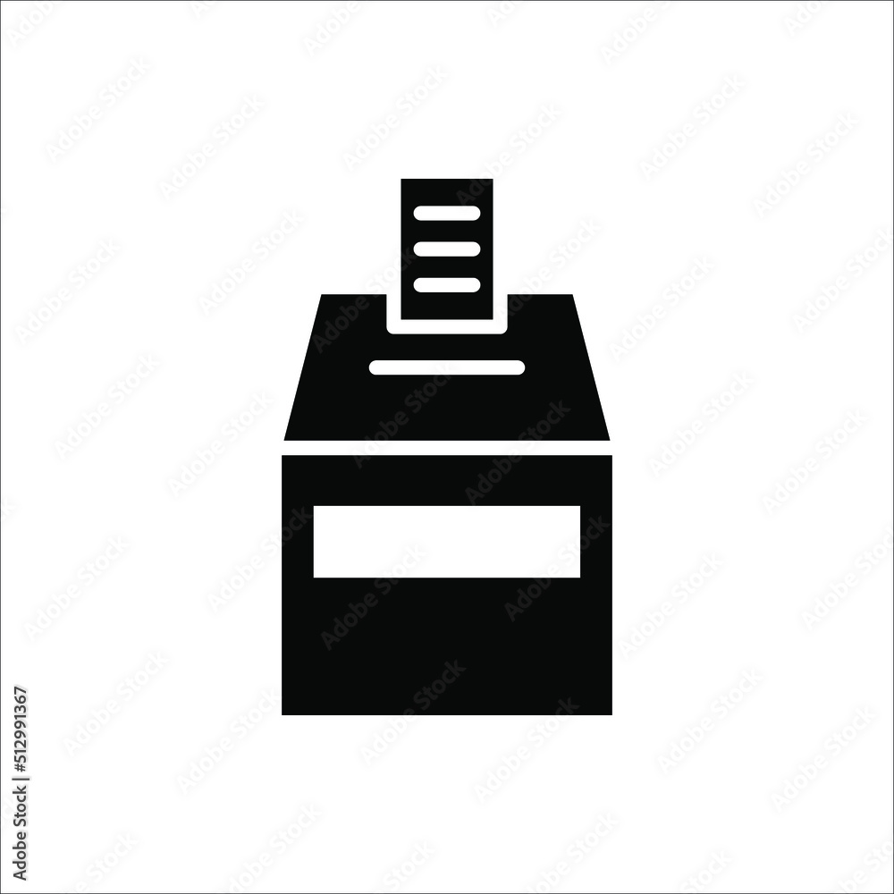 Hand voting ballot box icon, Election Vote concept, Vector illustration on white background. Hand voting ballot box icon, Election Vote concept, Vector illustration on white background.