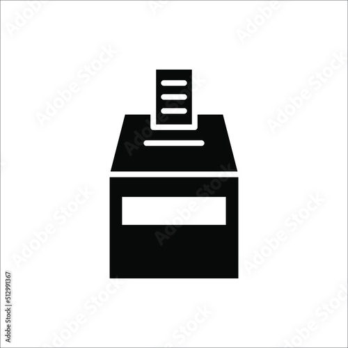 Hand voting ballot box icon, Election Vote concept, Vector illustration on white background.