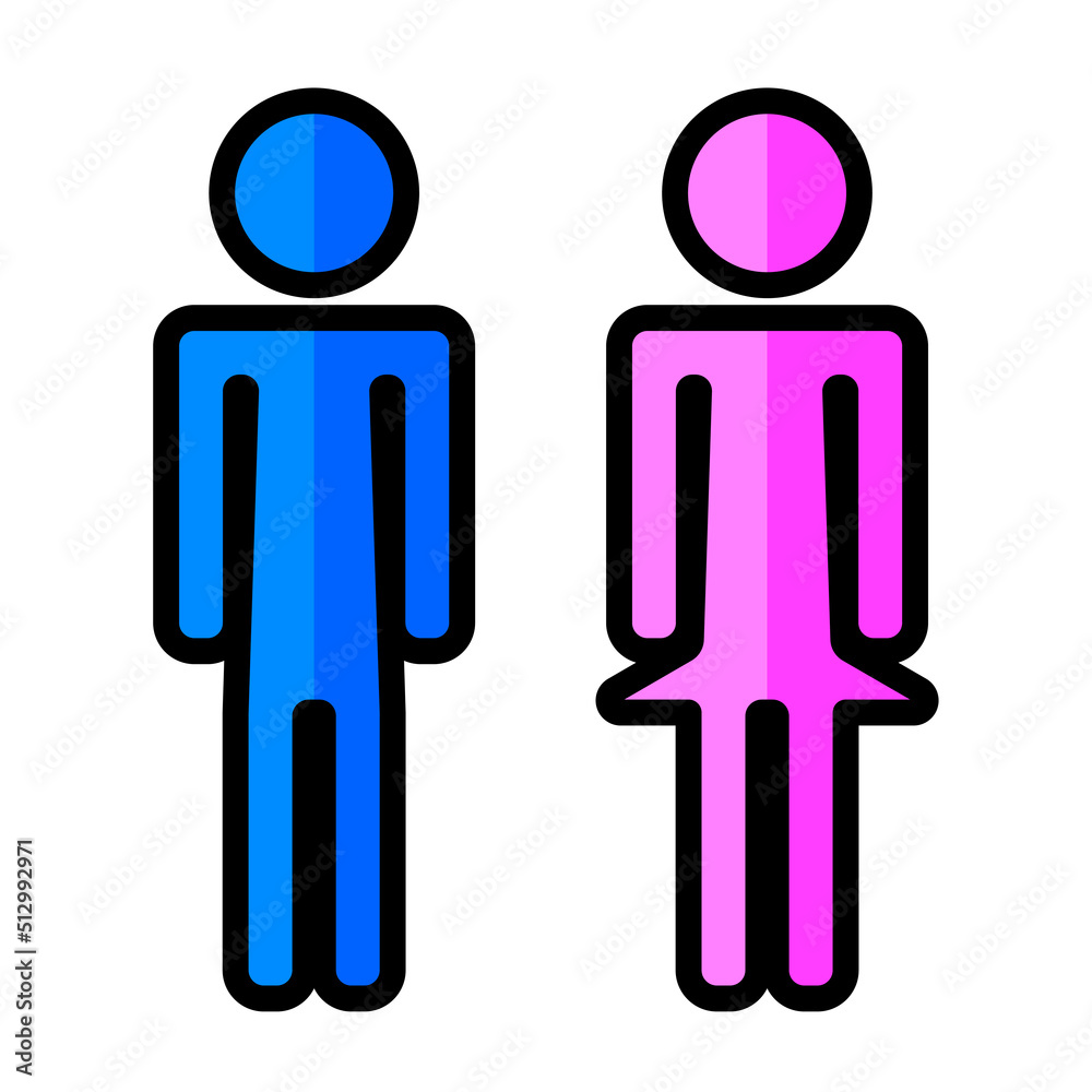 WC line icon isolated on a white background. WC line icon isolated on a white background.