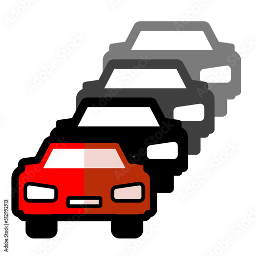 Traffic jam line icon isolated on a white background.