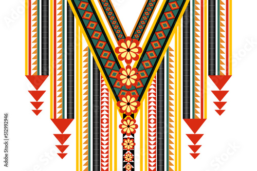Geometric ethnic oriental tribal pattern traditional .Floral necklace embroidery vector design for fashion background,wallpaper,clothing 