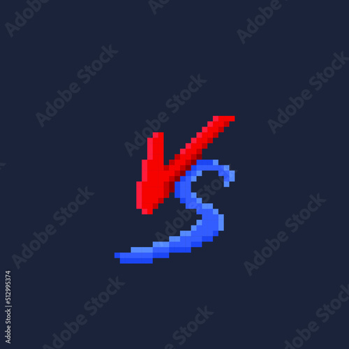 versus sign in pixel art style