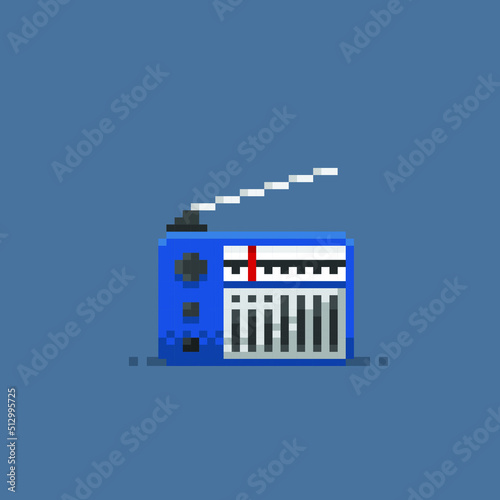 old radio tape in pixel art style