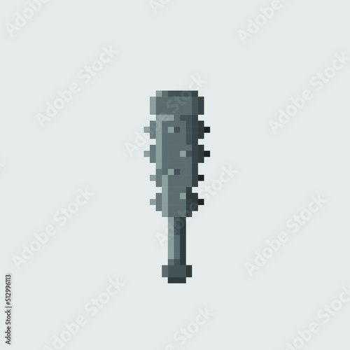 spiked iron stick in pixel art style