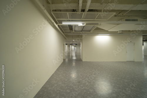 Empty room in shopping mall hall with space. Interior design. New modern room rental property  living space units. lifestyle.