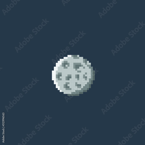full moon in pixel art style