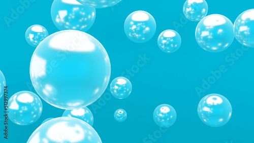 floating blue bubble circle in an abstract background,3d rendering