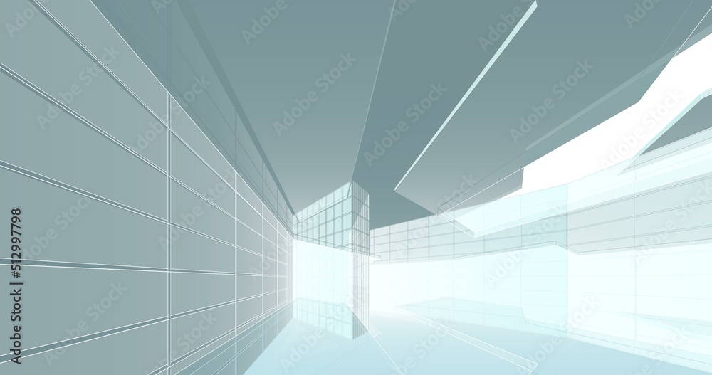 Abstract architecture background 3d illustration