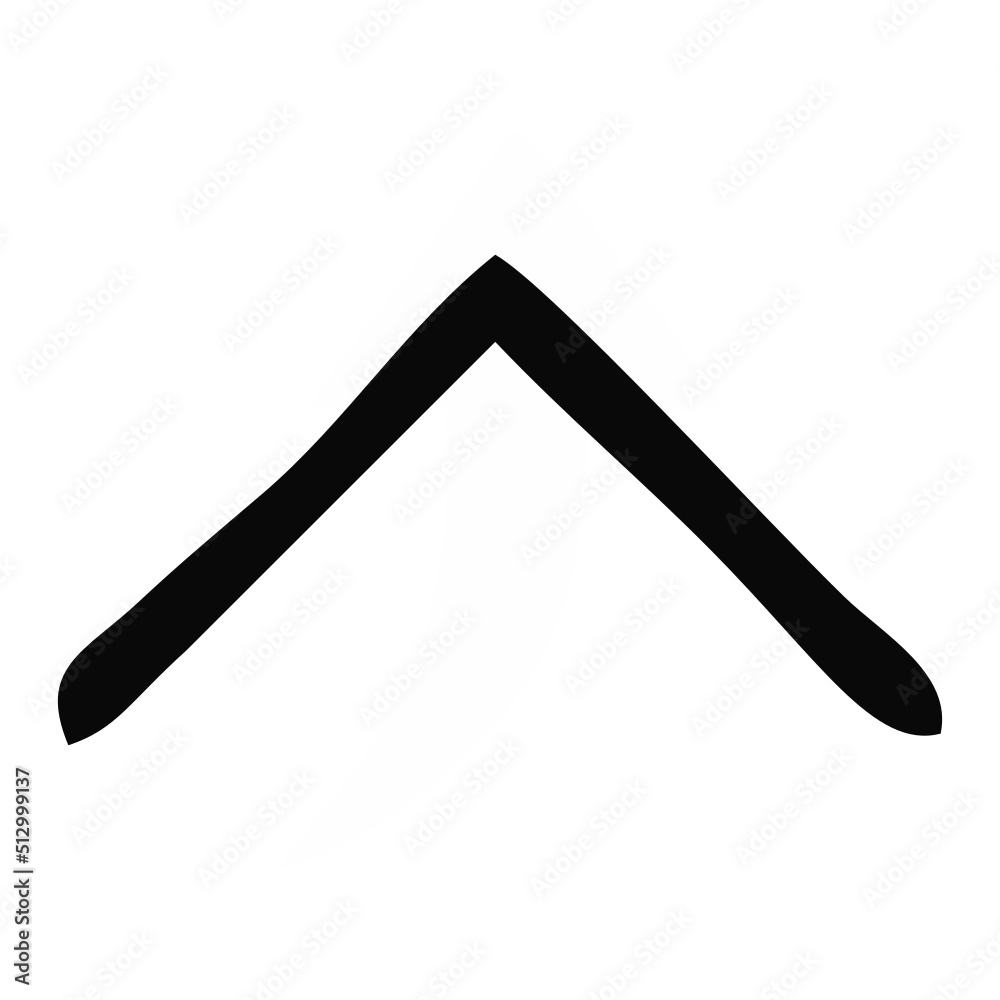 Simple Up arrow doodle icon with black line Simple Up arrow doodle icon with black line