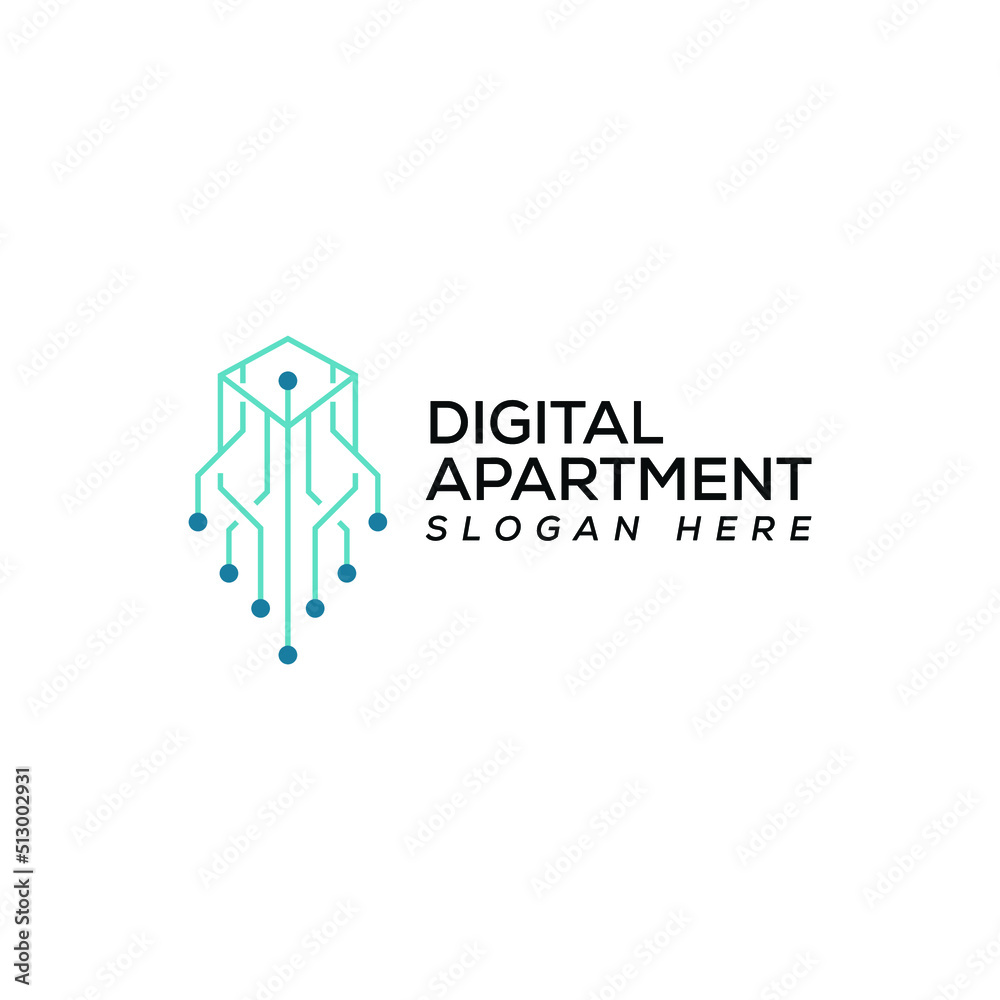 digital apartment logo vector design template. modern system house logo design vector illustration with outline, elegant and clean styles isolated on white background. digital apartment logo vector design template. modern system house logo design vector illustration with outline, elegant and clean styles isolated on white background.
