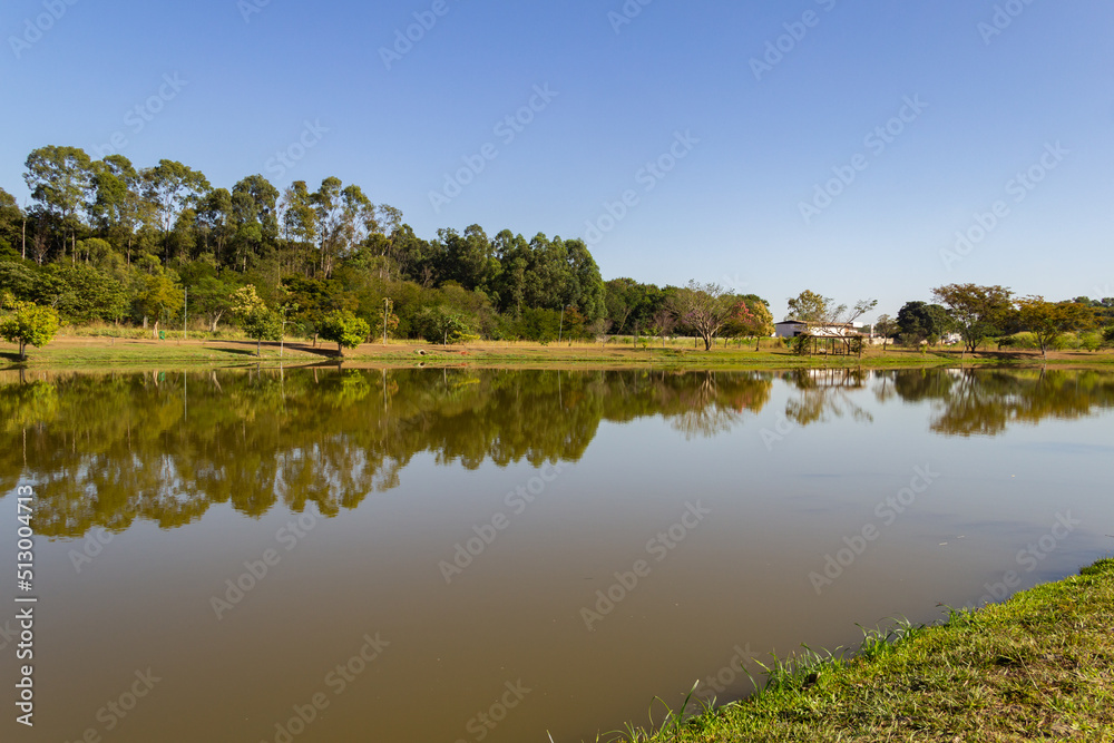 Fototapeta premium Paisagem. Uma das vistas do Parque Leolidio di Ramos Caiado na cidade de Goiânia.