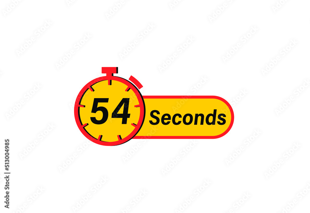 54 Seconds timers Clocks, Timer 54 sec icon, countdown icon. Time measure. Chronometer icon isolated on white background 54 Seconds timers Clocks, Timer 54 sec icon, countdown icon. Time measure. Chronometer icon isolated on white background