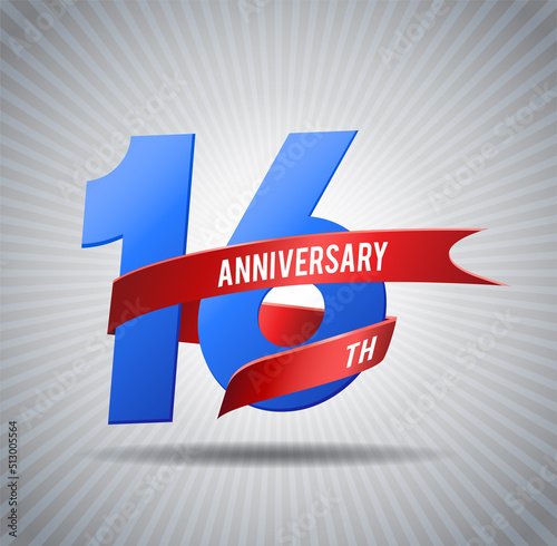 16 years of anniversary design template