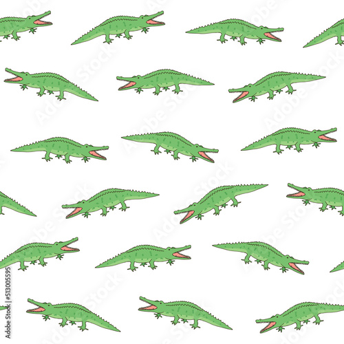 Crocodile simple seamless vector pattern