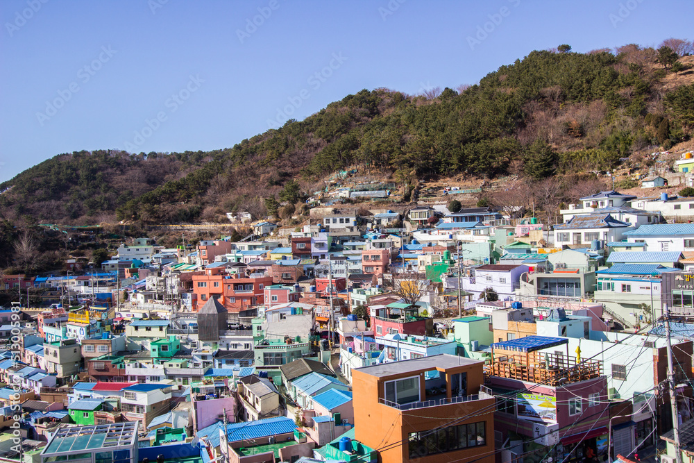 Busan,South Korea on December31,2019:Beautiful scene of Gamcheon Culture Village.