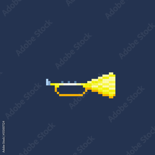 trumpet in pixel art style