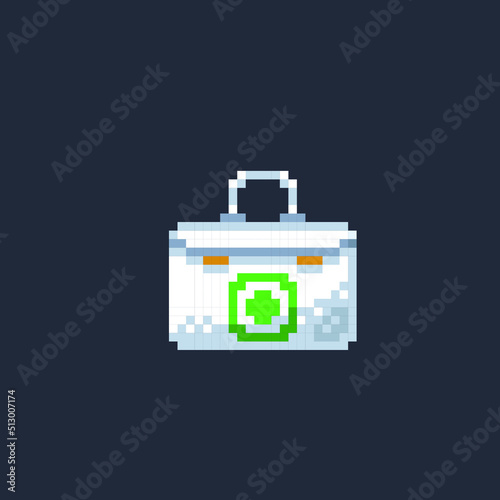 medical bag in pixel art style