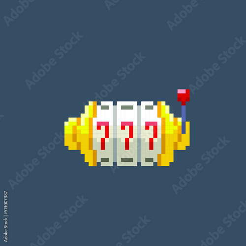 slot machine in pixel art style